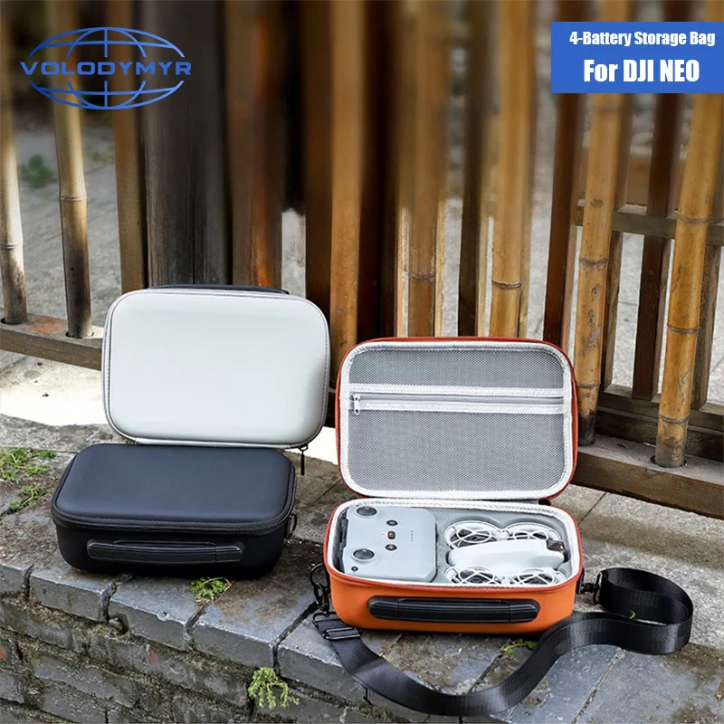 

VOLODYMYR for DJI NEO Storage Bag Waterproof Shock Absorbing PU Protective Case for RC N3 Portable Organizer Drone Accessories