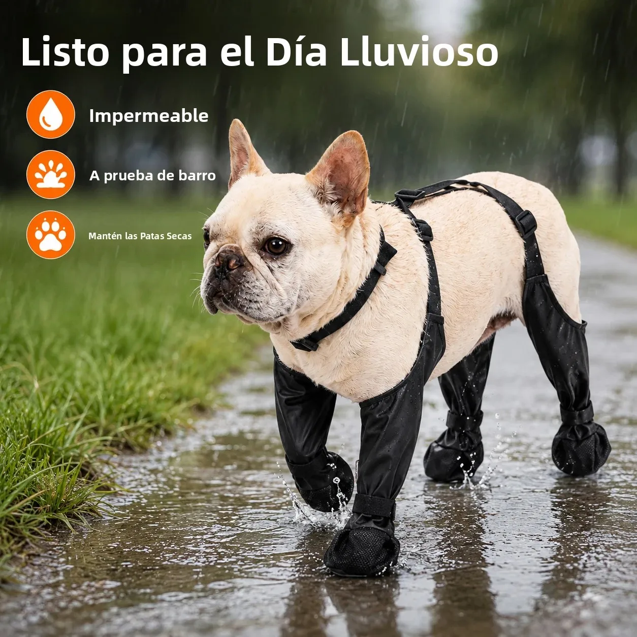 zapatos para perro de zapatos de lluvia para mascotas, Botas de lluvia para perros, botas impermeables para perros, cachorros pequeños, botines para perros medianos y grandes zapatos antideslizantes para perros