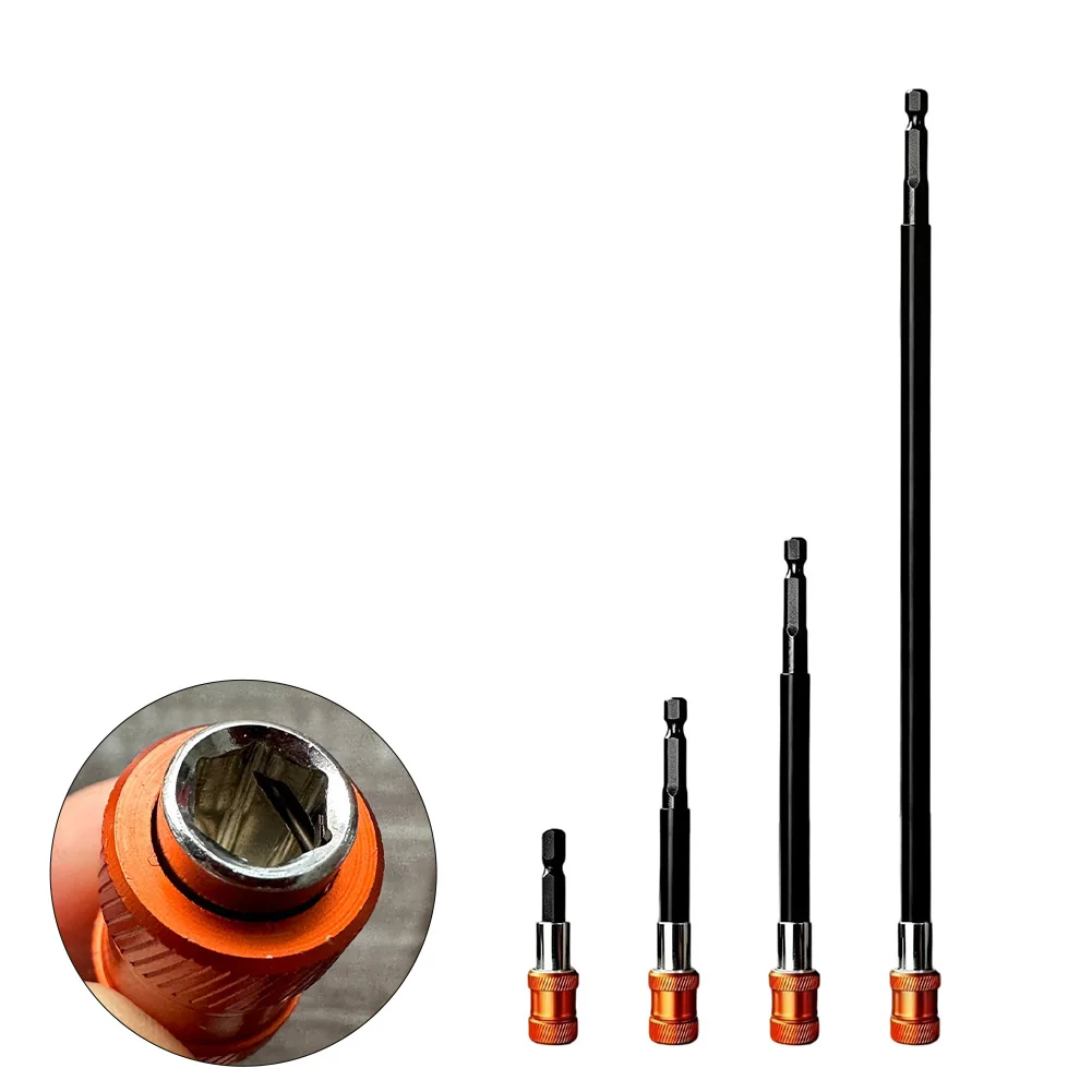 4pcs Magnetic Bit Holder Set Drill Bit Extension Quick Release Extension Adapter With 1/4” Hex Shank Power Tool Accessories
