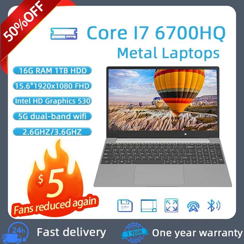 15.6 Inch Metalen Laptop Met Achtergrondverlichting Intel Core I7 6700hq Ultrabook 16G Ram 2Tb Hdd Draagbare Zakelijke Kantoorontwerpcomputer