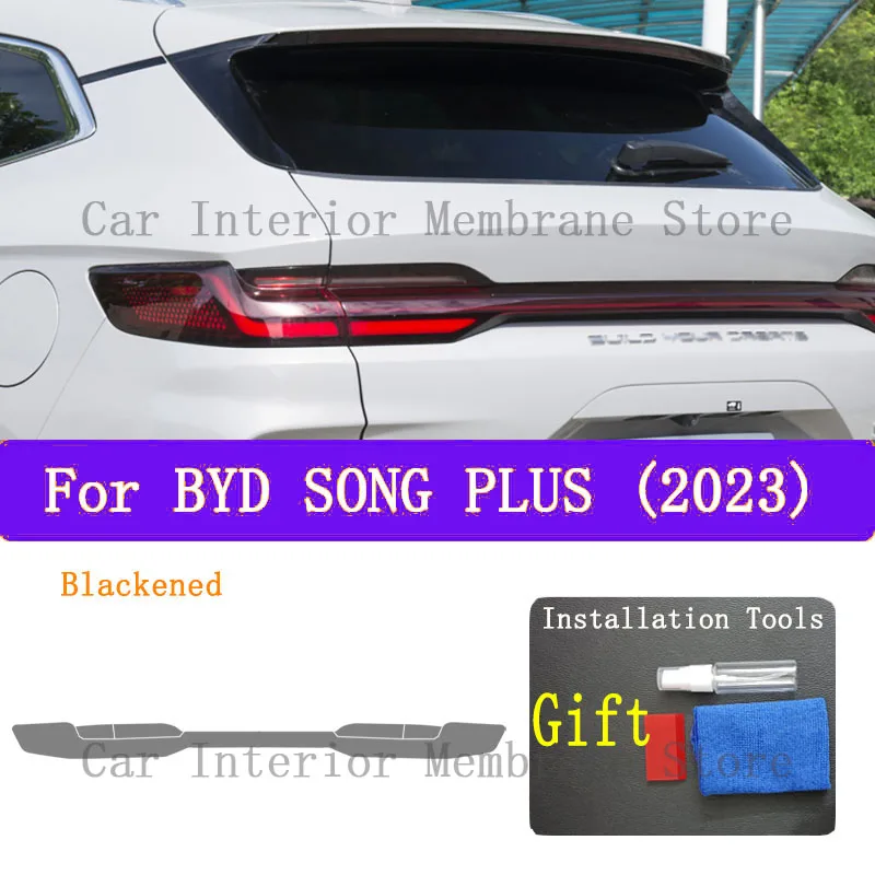 For BYD SONG Plus Champion Version DM-i EV 2023 Car Exterior Headlight Anti-scratch Front Lamp Tint TPU Protective Cover Film