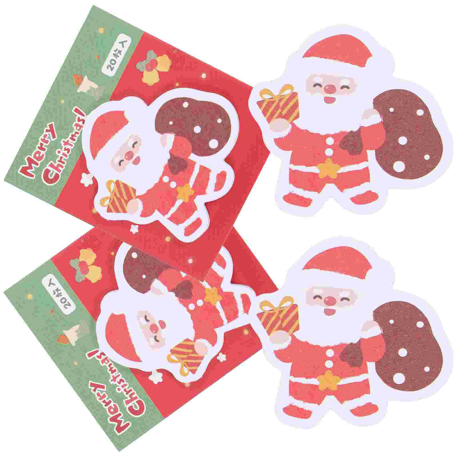 

4 Books Christmas Sticky Notes Gifts Tearable Memo Stickers Lovely Cute Cartoon Stationery Pads Portable Paper