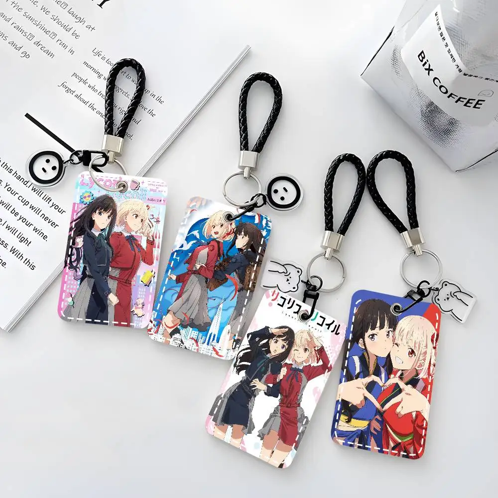 

Кожаный чехол-картхолдер Lycoris Recoil с брелоком для ключей и карт доступа, в стиле аниме