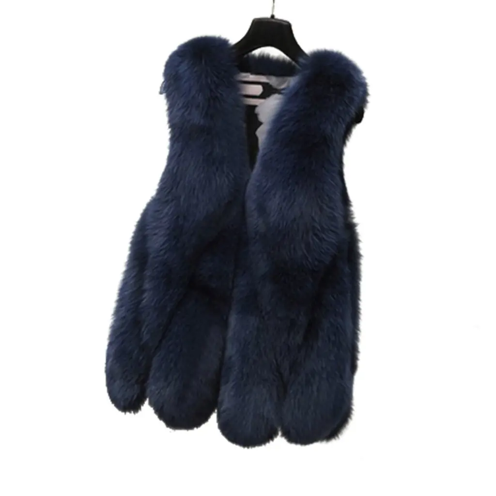 

Large Water Drop Slim Fit Fox Fur Jacket for Women New Arrivals Faux Fur Vest from