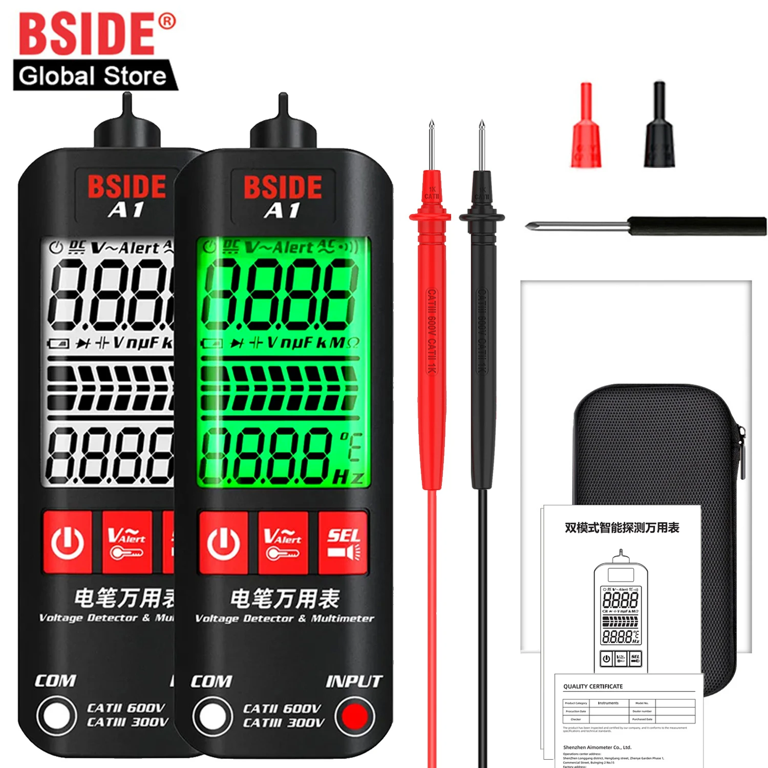 

TK HOT BSIDE A1 Voltage Tester Pen Multimeter 3-Results Show Breakpoint Electronic Tester AC DC Non-contact Live Auto Resistance