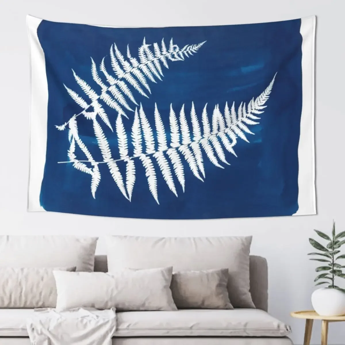 

Fern Botanical Cyanotype Sun Prints 2 Tapestry Home Decorating Bedroom Deco Room Aesthetic Decor Wall Carpet Tapestry