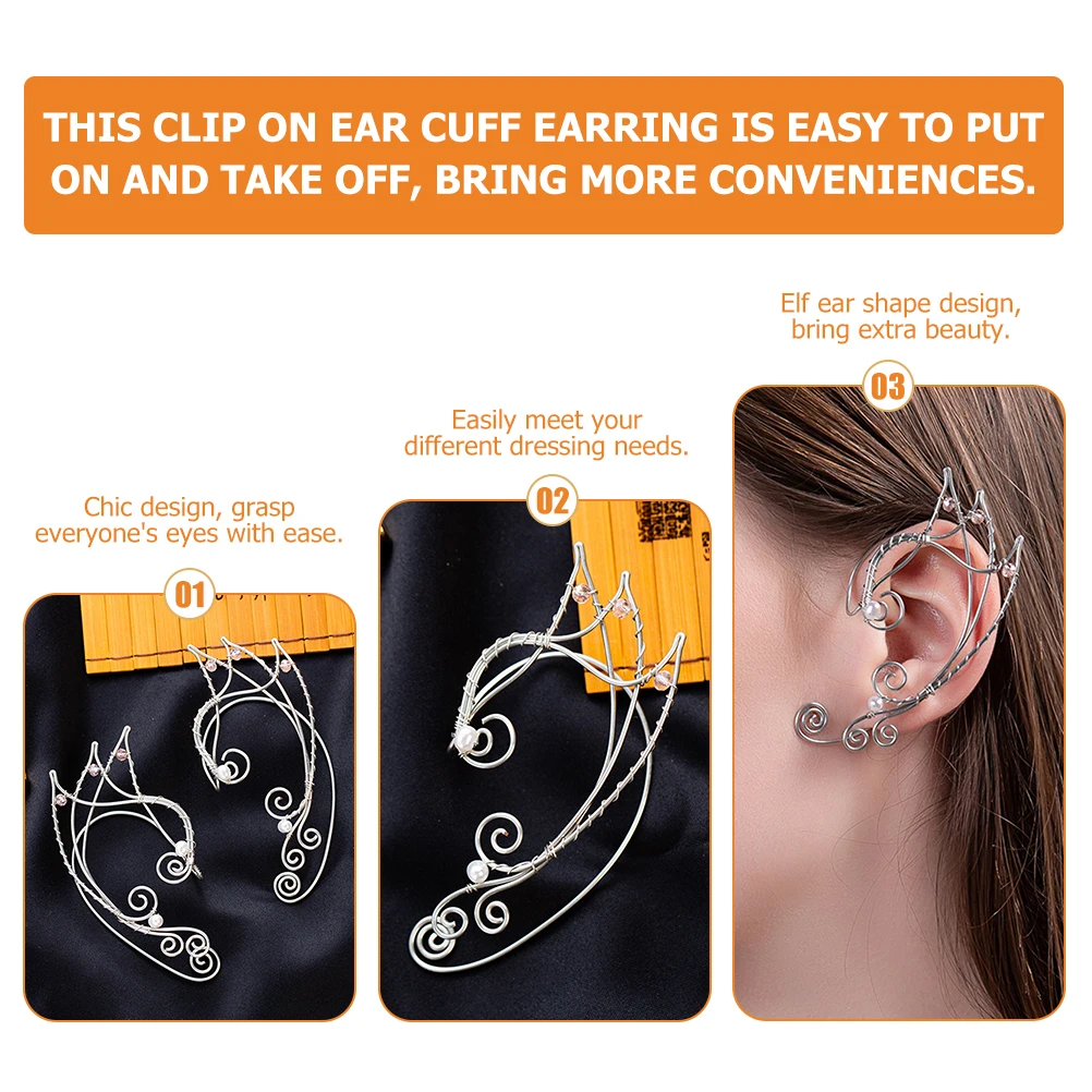 

Temperament Elf Earrings Miss Christmas for Girls Fairy Costume Copper Accessories Women