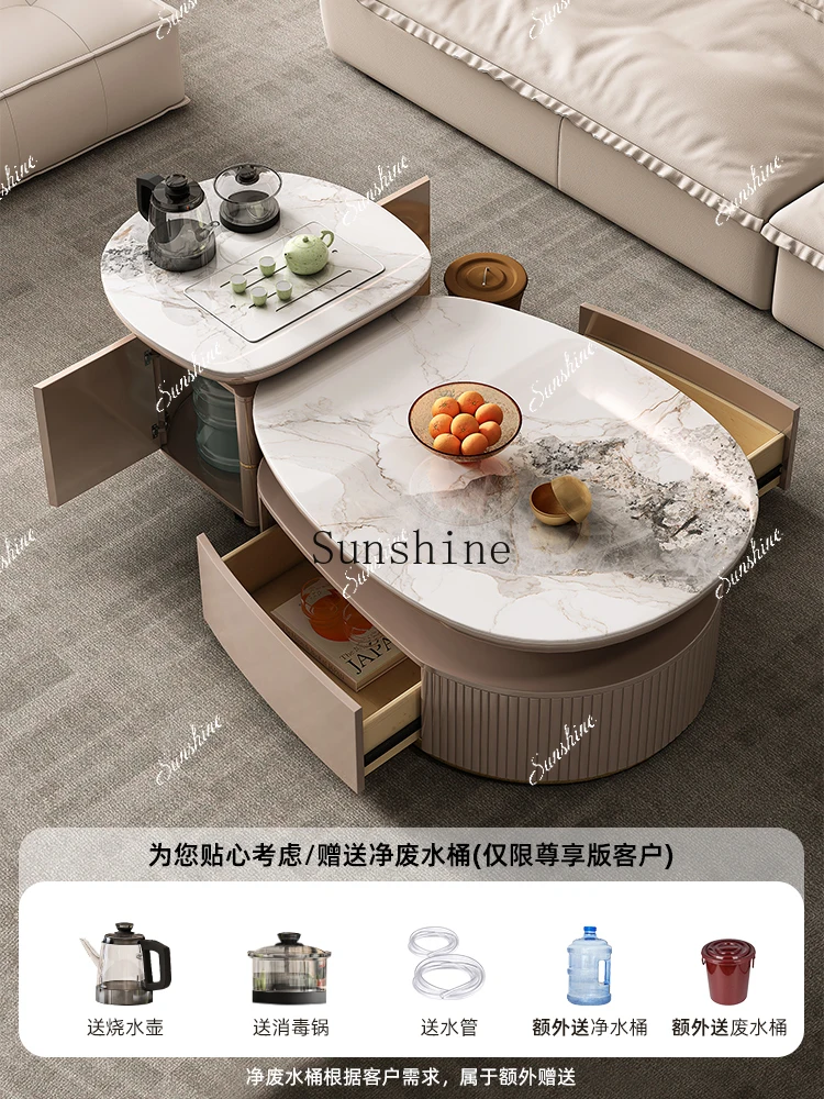 Living Room Home Modern Simple Living Room Balcony Movable Small Tea Table Multifunctional Kung Fu, CombinationP