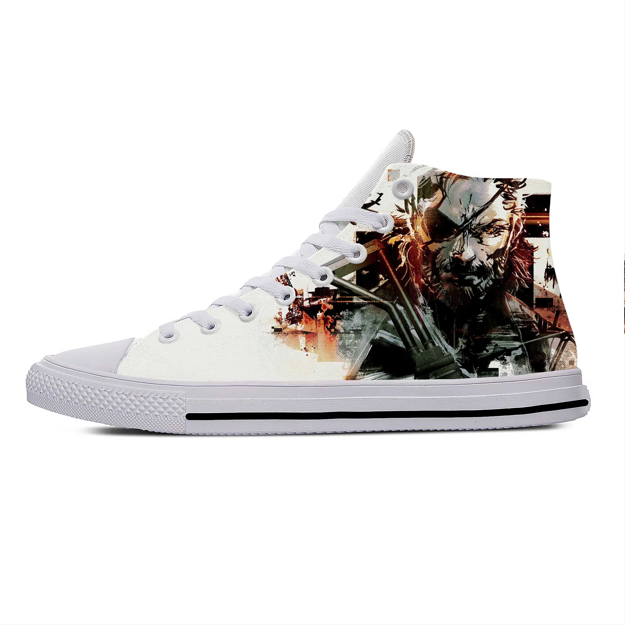 Hot Anime Cartoon Game Metal Gear Solid Funny Casual Shoes Breathable Men Women Sneakers High Top Lightweight Summer Board Shoes