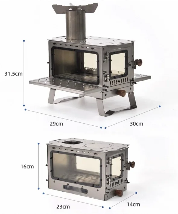 Portable Outdoor Grill Stainless Steel 304 Wood Stove for Camping Picnics Charcoal Fuel Includes Carry Case Lightweight 2.2KG