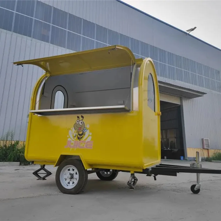 Outdoor Street Mobile Mini Round Food Truck Ice Cream Cart Pizza Food Truck Trailer