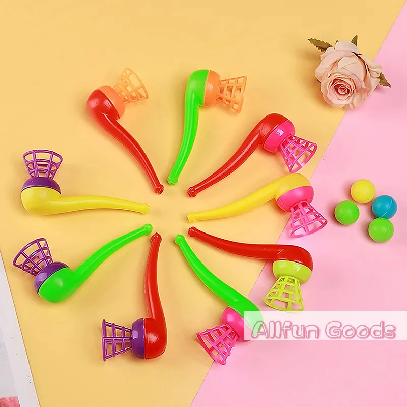 10pcs Suspended Blow Pipe Blow Ball Rod Game Children Balance Training Floating Blowing Ball Magic Dangling Family Kids Toy