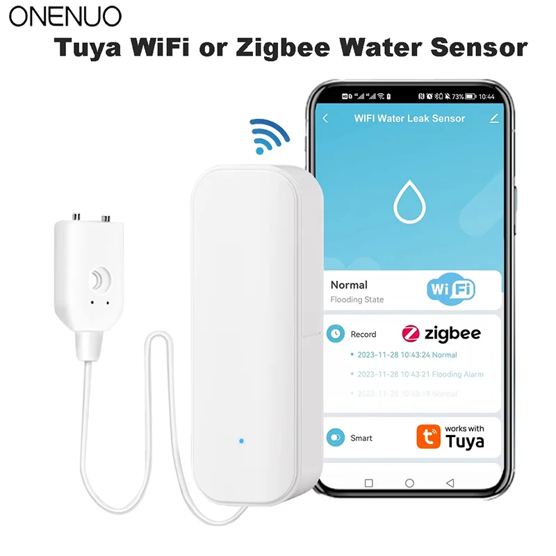

Датчик уровня воды Wi-Fi или Zigbee, сигнализация об утечке Tuya, детектор утечки наводнения, приложение для умного дома, оповещение о воде, сигнализация о переполнении
