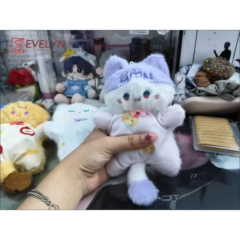 Evelyn Cute Plush Cat Toy Doll Squeak  Handbag Schoolbag Car Backpack Pendant Kawaii Accessory Gifts for Friend Classmate