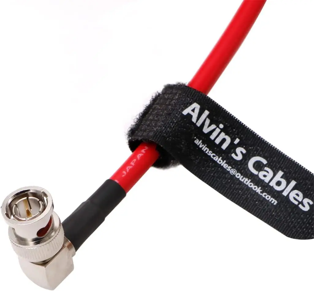 Alvin's Cables 12G BNC-Coaxial-Cable Alvin's Cables HD SDI BNC Male to Male L-Shaped Original Cable for 4K Video Camera 1M Red