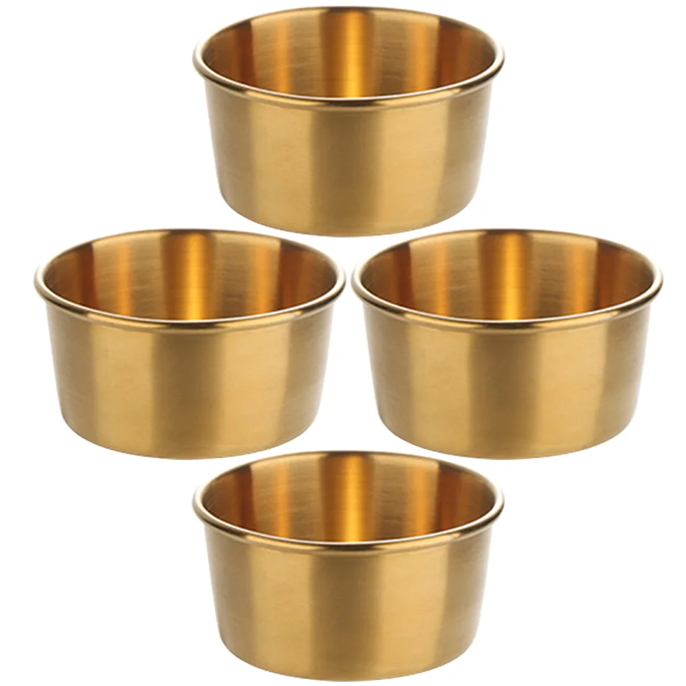 

4Pcs Stainless Steel Dipping Bowls Seasoning Dishes for Kitchens Restaurants Stores Dipping Bowls Small Metal Bowl