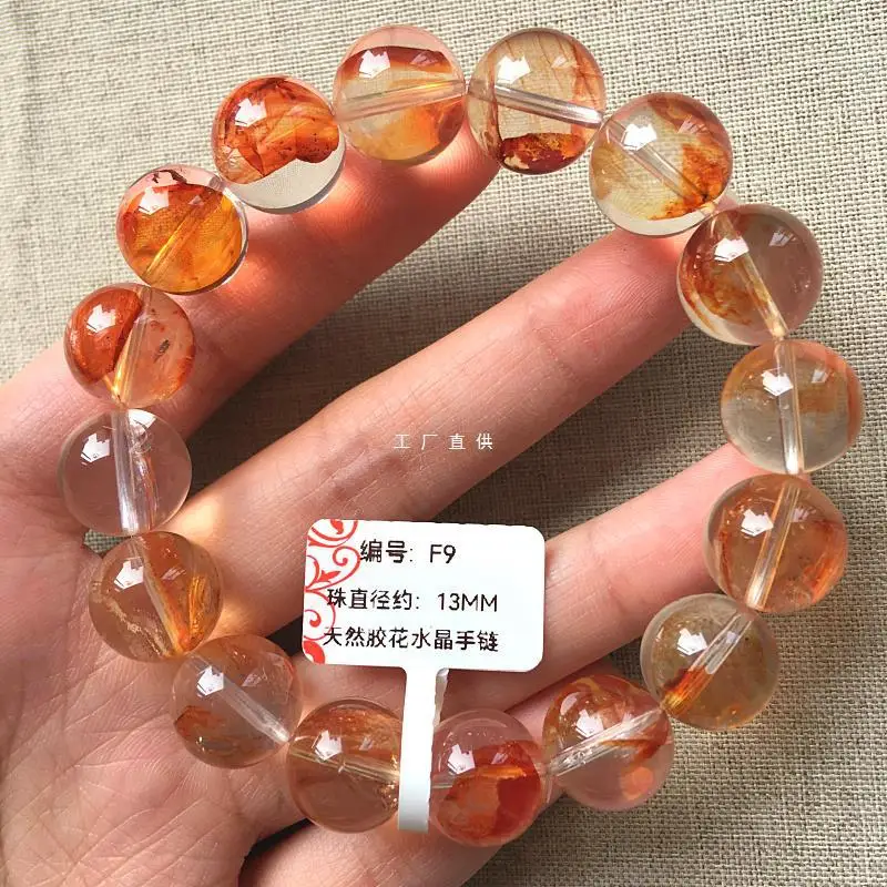 

Natural Gum Flower Zhen Yellow Ghost Rose Red Women's Bracelet Jewelry