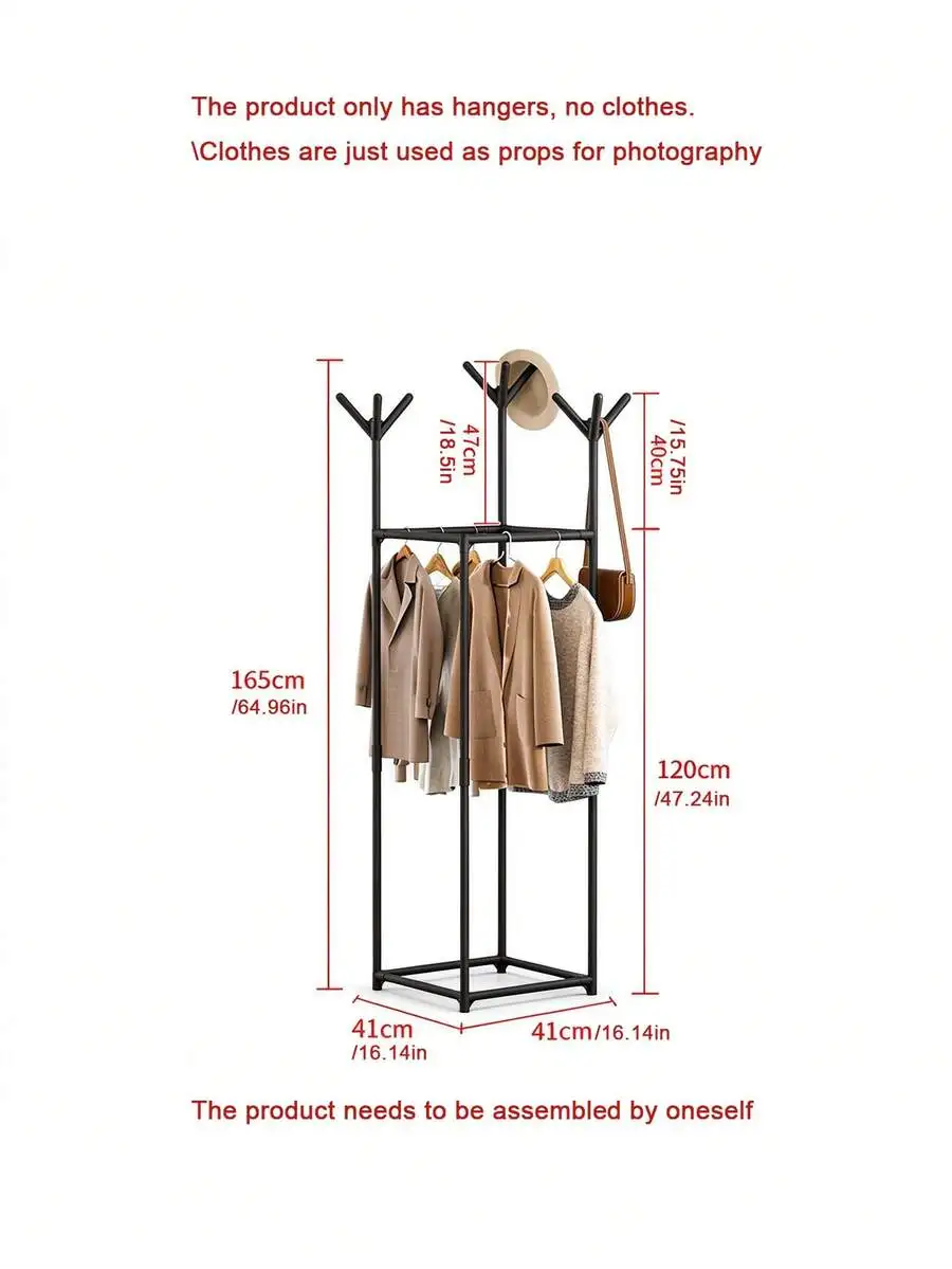 1pc Multifunctional Garment & Drying Rack, Freestanding Clothes Hanger Stand, Storage Organizer For Bags, Scarves, Umbrellas & H