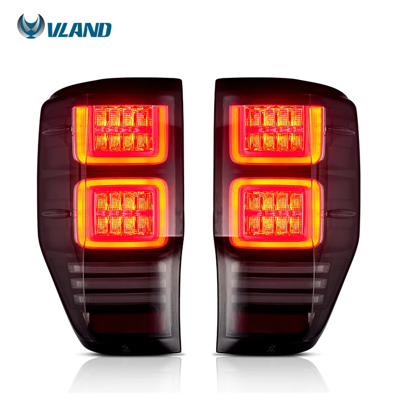 VLAND FACTORY LED المصابيح الخلفية الخلفية الذيل مجموعة مصابيح 2012-up الذيل ضوء مع تتحرك توليد لفورد رينجر T6 T7