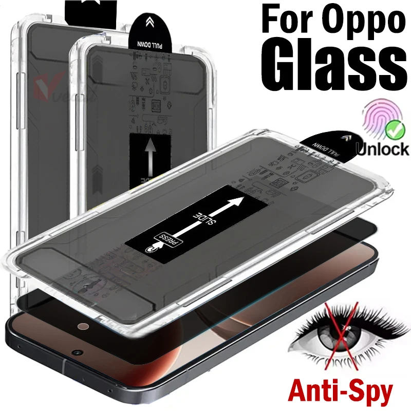 

1-2Pcs Premium Easy Installation Dust-Free kit Screen Protector for OPPO Find X9 Pro X8 Ultra thin Unlock Privacy Tempered Glass