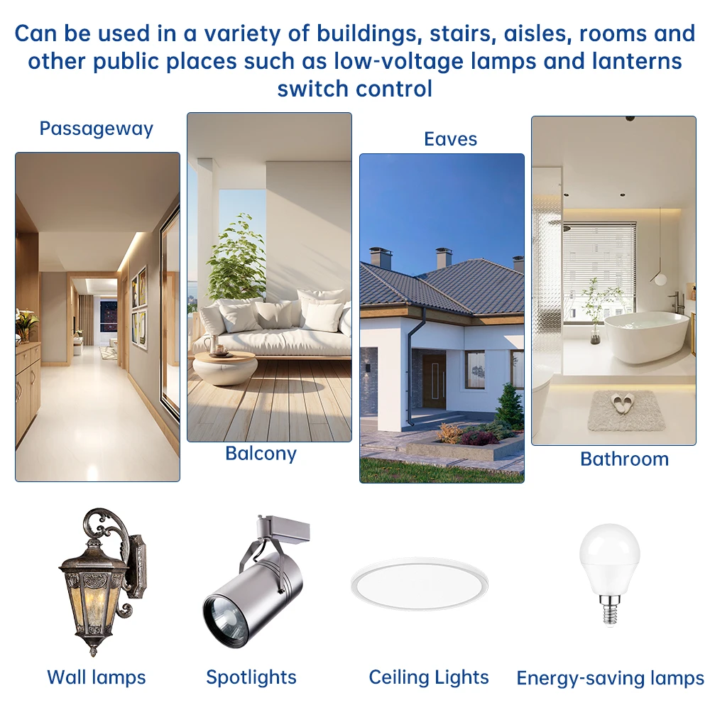 AC110-240V Automatic PIR Infrared Motion Sensor Detector Double Probe Induction Movement Light Switch Outdoor IP65 180°