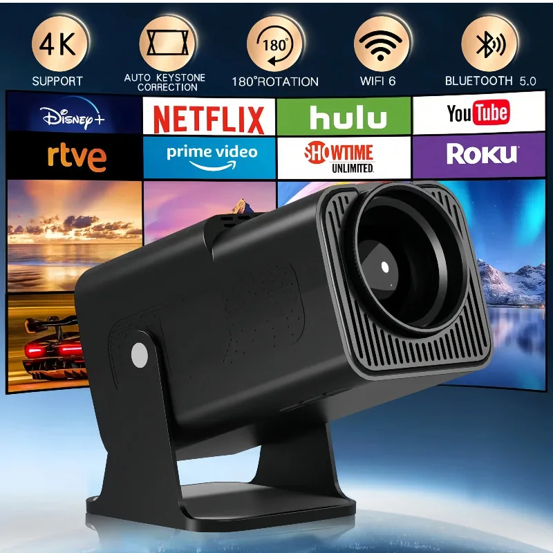 جهاز عرض HY320mini جديد عبر الحدود جهاز عرض صغير محمول عبر الحدود في الخارج 4k جهاز عرض قصير التركيز من المصنع أندرويد ث