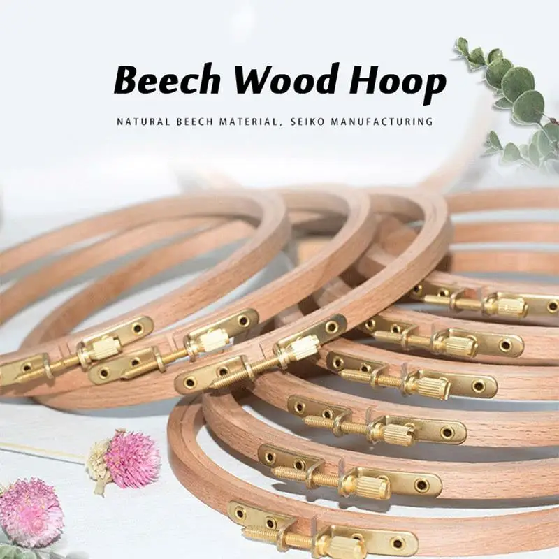 High Quality Beech Wood Embroidery Hoop Wooden Embroidery Circle Rings Holder For Embroideri Cross Stitch Home Sewing Tools