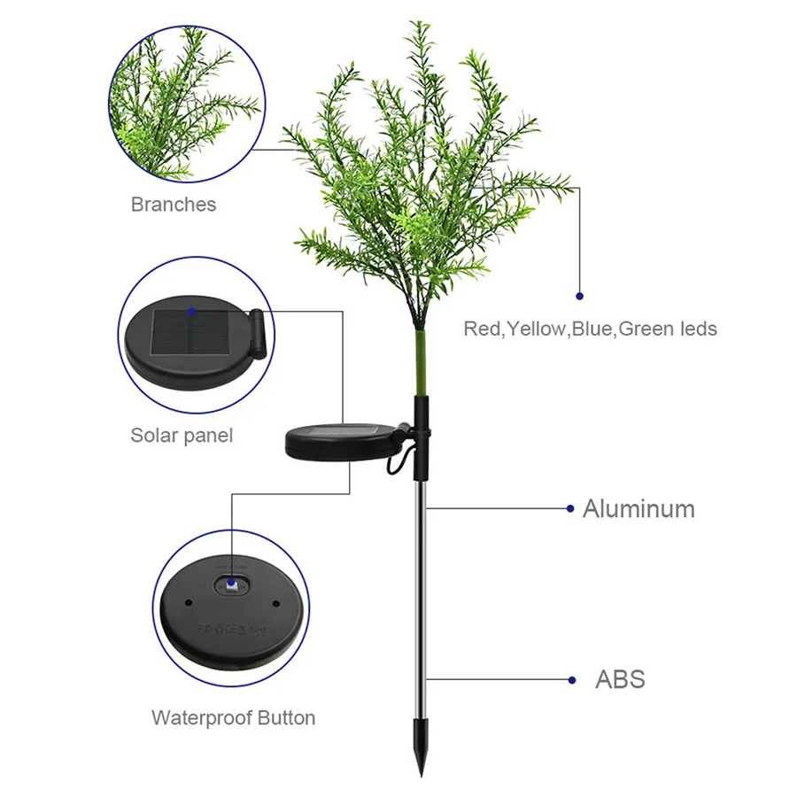 

Solar Powered Tree Light for Outdoor Garden Patio Deck Walkway Decoration Battery DC Palm Tree Light