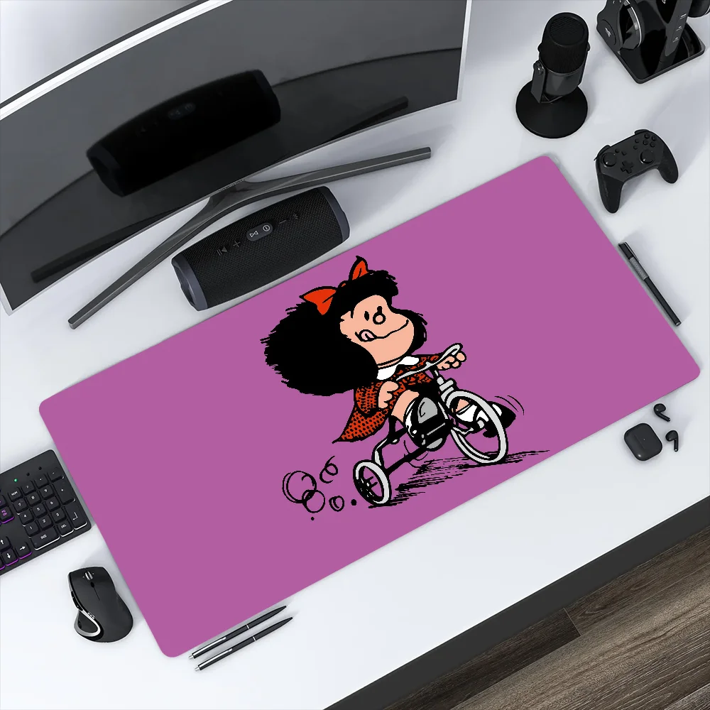 Mauspad, lustiges M-Mafalda-Mauspad, rutschfest, mit Lockedge, für Büro, Studenten, Comic, Gaming, verdicktes großes Schreibpad-Kissen