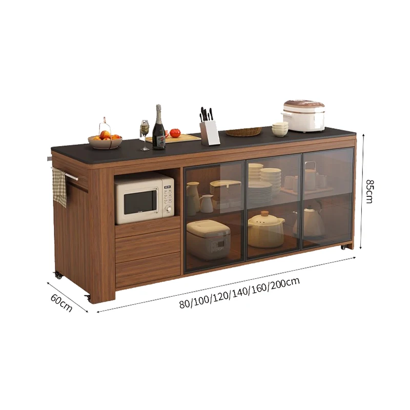 Islas De Cocina modernas De lujo, puertas De cristal, diseño multifunción, almacenamiento De Islas De Cocina Premium, muebles clásicos De Isla De cocina