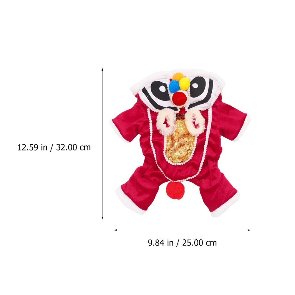 

Pet Festive Dance Lion Costume Soft Warm Dog Clothes for New Year Christmas Party Lovely Pet Outfit Dog Clothes