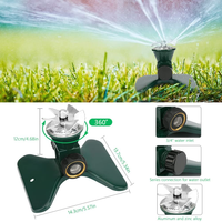 360 Degree Automatic Rotating Garden Lawn Water Sprinklers System Metal Lawn Rotating Nozzle Garden Irrigation Supplies