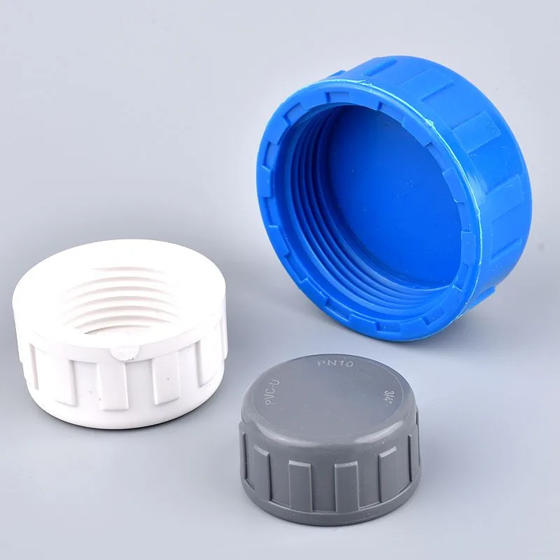 2pcs PVC Female Thread End Cap Connector 1/2~2 Inch End Connector 20 25 32 40 50 63mm Irrigation Water Pipe Connector Fittings
