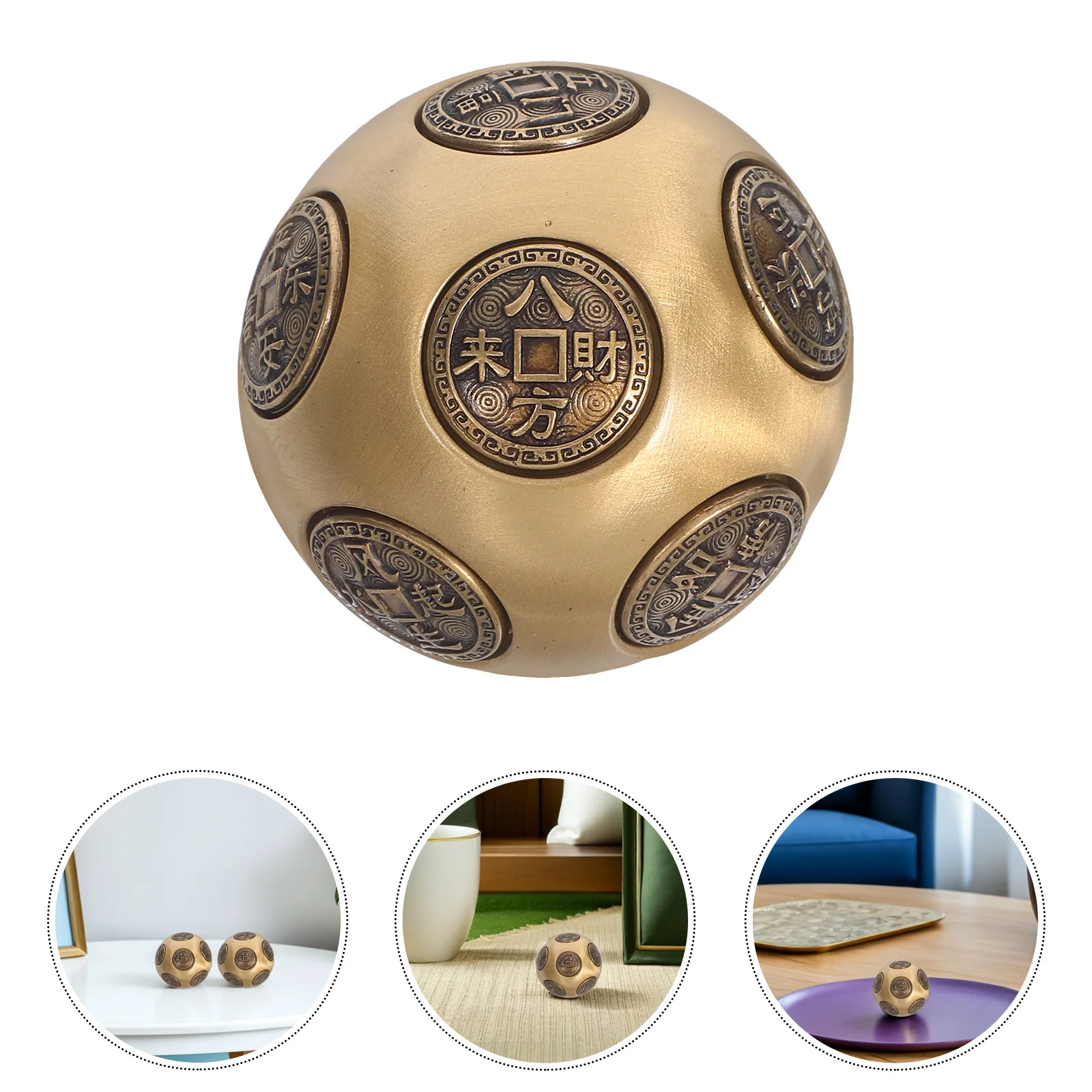 

Латунный мяч для упражнений для рук, 5 см, дизайн Dodecagon, гибкость пальцев, снятие стресса, портативный фитнес-инструмент, медные сенсорные шарики