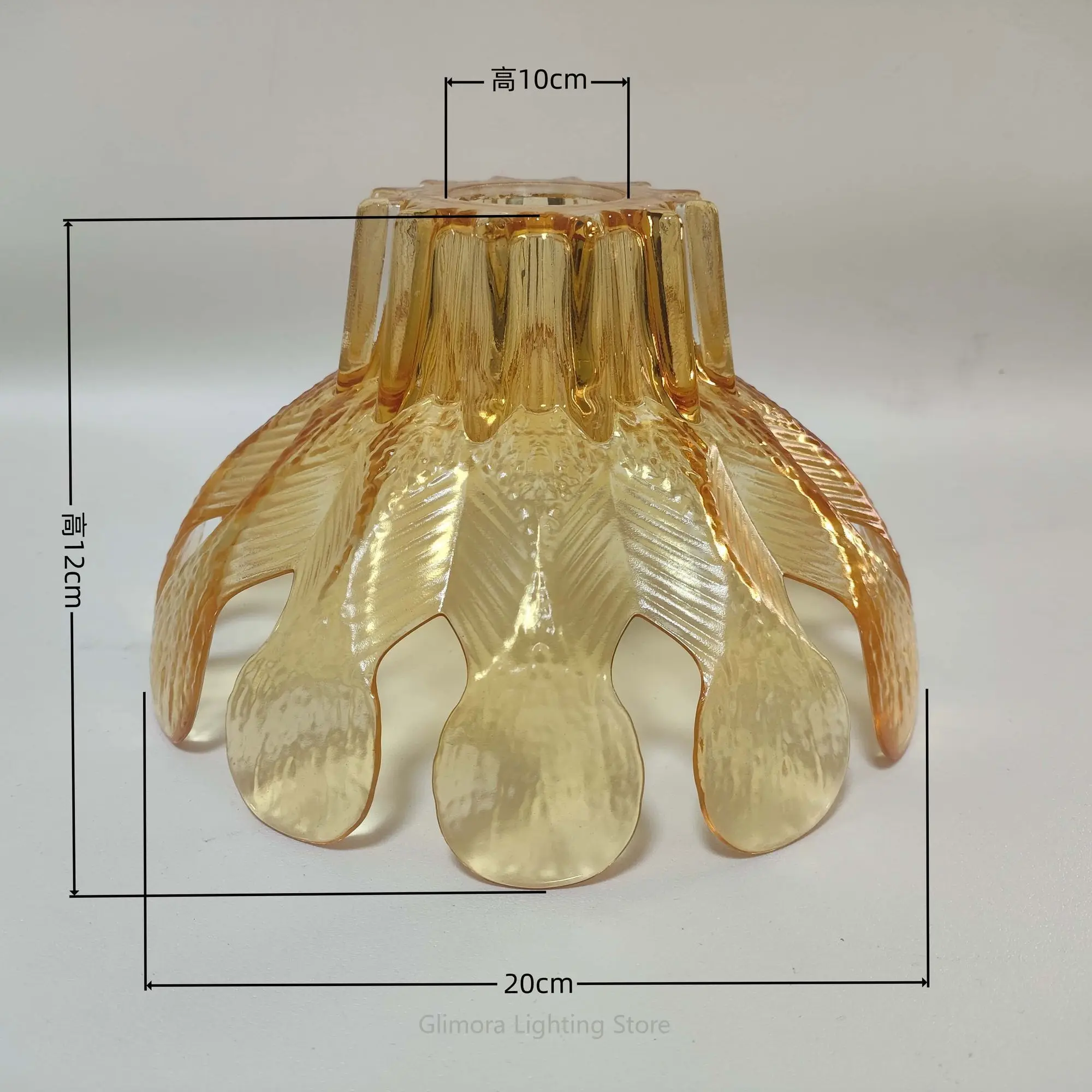 Flower Glass Lampshade for DIY Pendant Light, Decorative Globe Cover for Living Room Chandelier, Handmade Replacement Shade