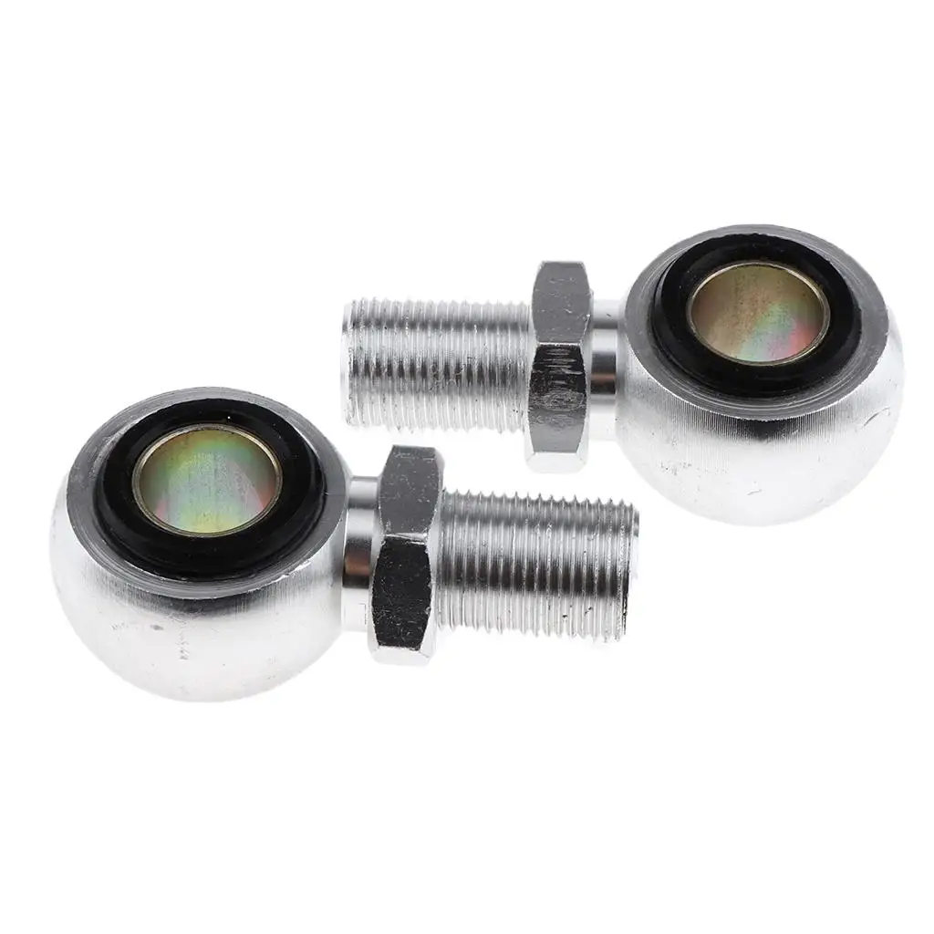 2pcs Custom Motorcycle Shock Absorber Rear Suspension Round Eye Adapters 14mm Sliver