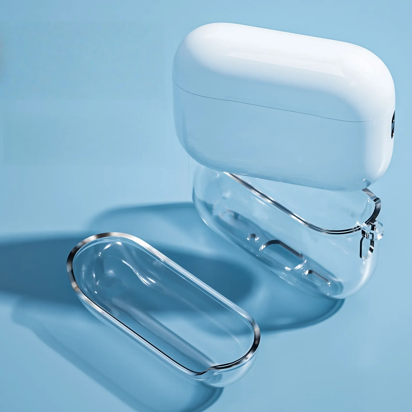 애플 에어팟 프로 3용 클리어 케이스 랜야드 포함 무선 이어폰 투명 케이스 액세서리 키체인 포함