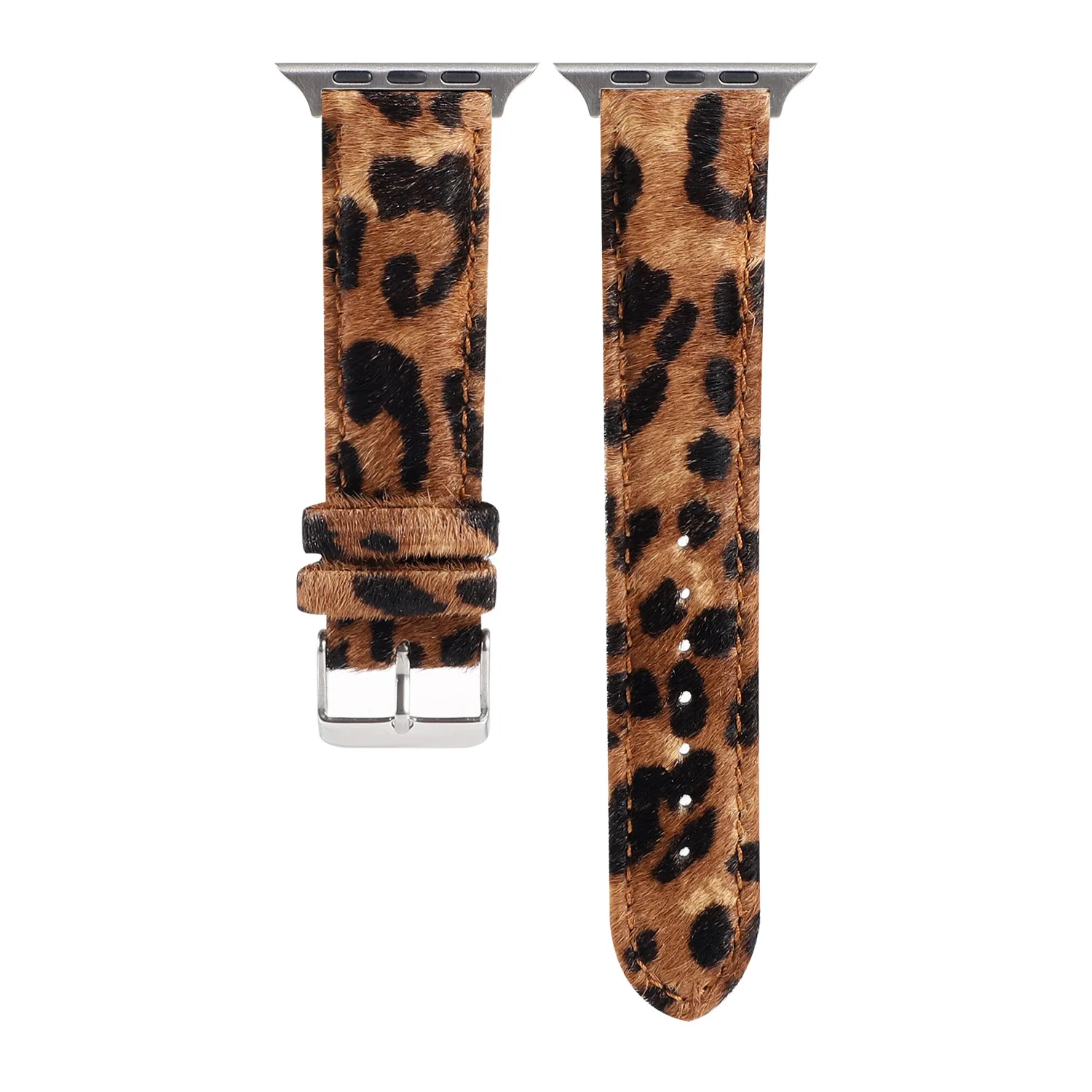 Leopard Horse Hair Leather Bracelet For Apple Watch Band 40mm 41mm 42mm 44mm 45mm 49mm iWatch Strap Series 4 5 6 7 8 9 SE Ultra