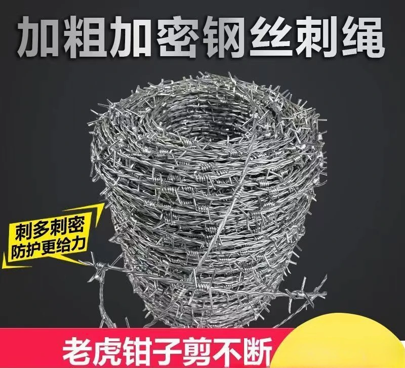 سياج سلك شائك من الفولاذ الكربوني المنخفض، حاجز أمان لشفرات الحلاقة، مسامير حماية جدارية مضادة للتسلق