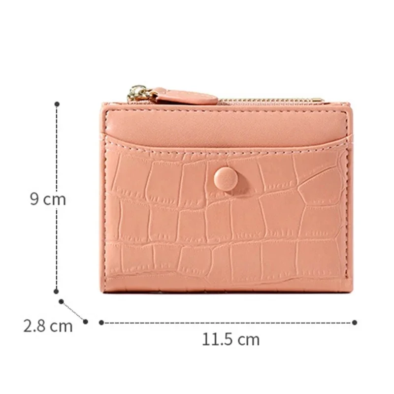 Portefeuille court pour femme, pochette de style court, sac à cartes pour femme, sacs à main à fermeture éclair, pinces à billets pour femme, nouveau, 2024