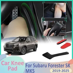 For Subaru Forester SK MK5 2019~2024 2023 Car Leg Knee Pad PU Foot Lether Center Control Elbow Cushions Armrest Interior Support