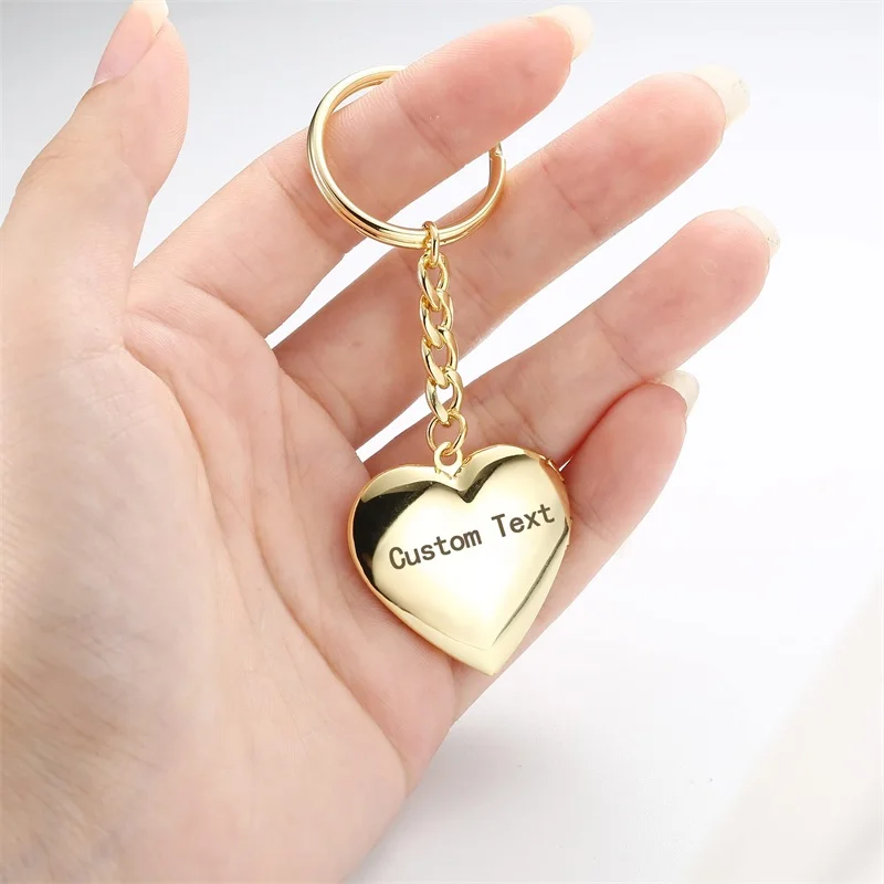 Customized Keychain with Photo Locket Keychain Personalized Holds Text Pictures Locket Pendant Keychain Jewelry for Women Men
