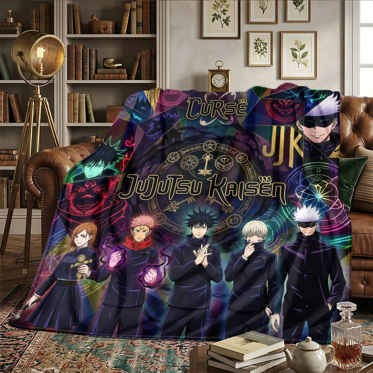 Jujutsu Kaisen Patterns Home Blanket High quality All Seasons for Bedrooms Naps Sofas Warmth and Comfort Holiday Present -HE52
