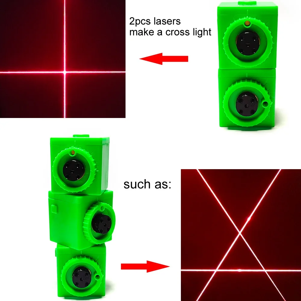 

Mini 650nm Red Line Cross Positioning Building Blocks Combination Laser Module USB DIY Various Pattern