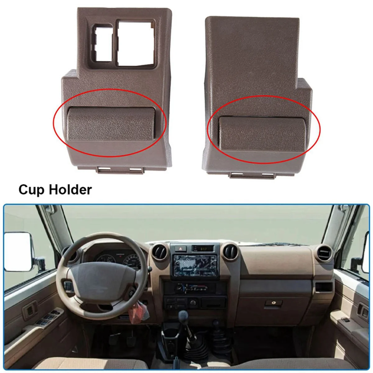 Painel do carro Interior Cup Holder, Acessórios para Toyota Land Cruiser 70 76 79 Estações LC70 LC76 LC79