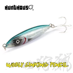 Hunthouse Wobly Pencil Fishing Lure Slow Sinking Hard Bait WTD 62mm 80mm Wobbler Saltwater Cast SeaBass Pike Trout Fish Tackle