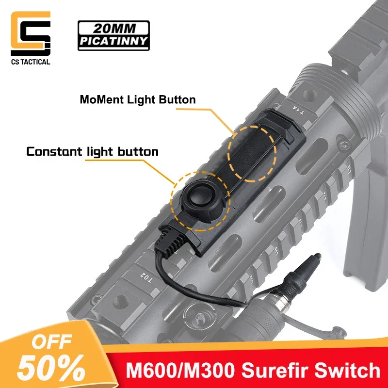 WADSN Tactical Dual Function Pressure Switch for Airsoft M600 M600C M300 Scout Flashlight Pistol Gun Weapon Hunting Accessories