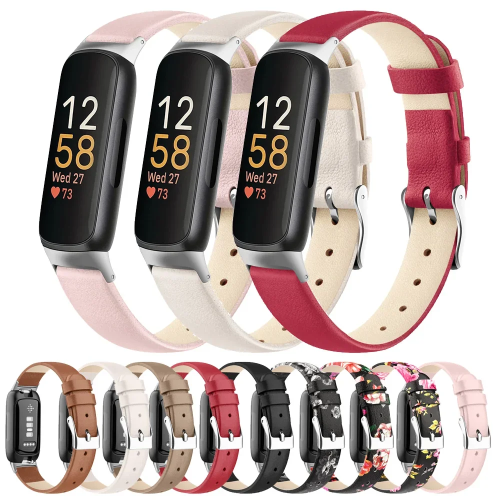 Luxury Leather Strap For Fitbit inspire 2 3/inspire HR Band Bracelet Adjustable Watchband For Fitbit ACE 2 3 Wristband Accessory