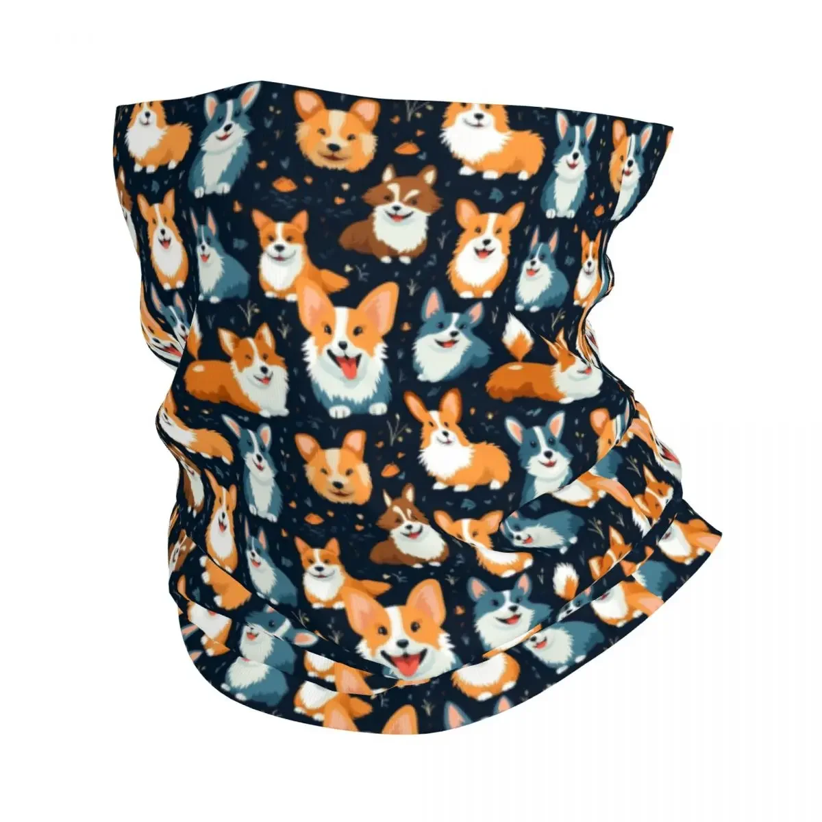 Custom Cute Pet Dog Corgis Winter Headband Neck Warmer Men Women Ski Hunting Tube Scarf Face Bandana Gaiter