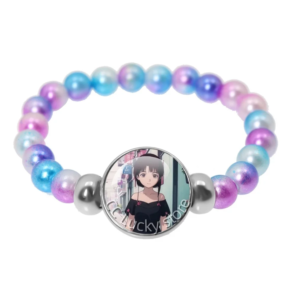 18mm Colorful Bracelet Hot Serial Experiments Lain Glass God of the Wired Lain Iwakura Accessories Jewelry Cosplay Gift